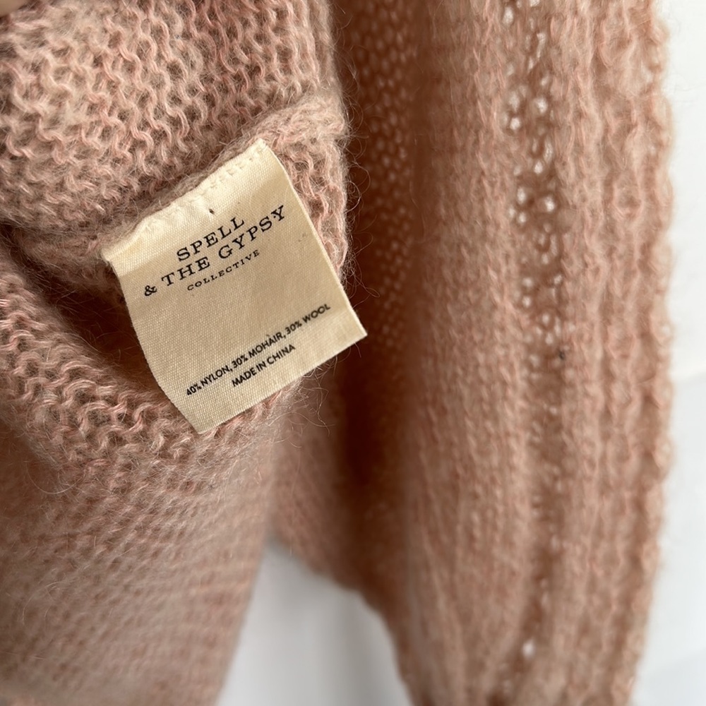 Spell & The Gypsy Collective V-Neck Tan Wool Sweater - Picture 5 of 6